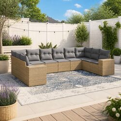 Comfort and Value: 10-Piece Beige Garden Sofa Set