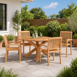 Warm and Practical 5-Piece Outdoor Dining Furniture