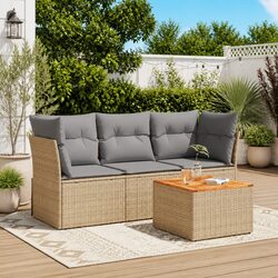 Comfortable 4-Piece Garden Sofa Set with Storage Solutions