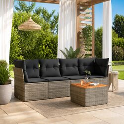 Comfortable and Practical 5 Piece Grey Sofa Set