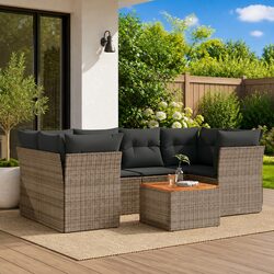 Comfortable 7 Piece Garden Sofa Set with Smart Storage