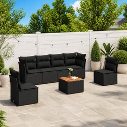 Quality and Value: 7 Piece Black Garden Sofa Set