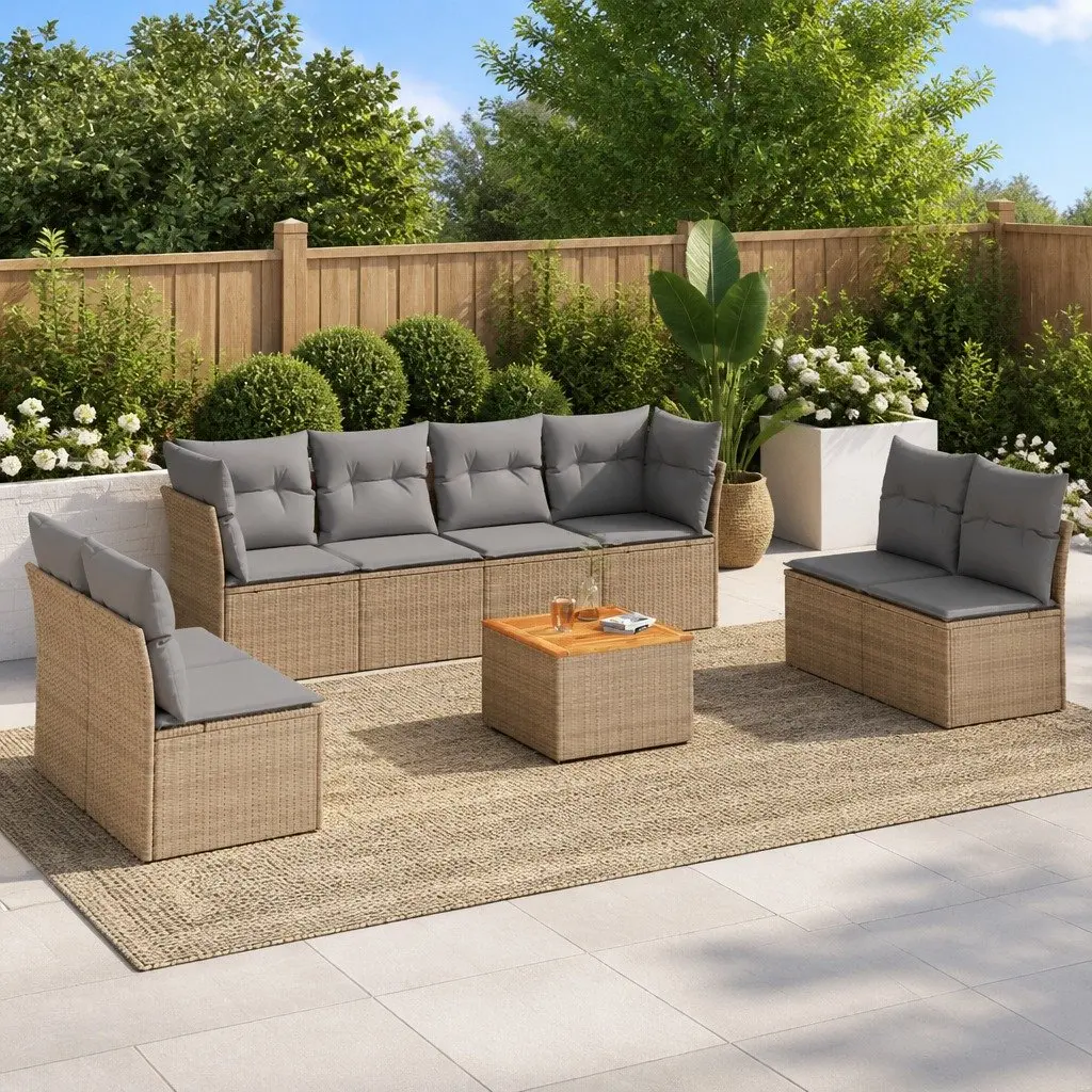 9 Piece Garden Sofa Set with Storage Options