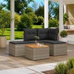 Value-Driven 5-Piece Grey Garden Sofa Set for Relaxation