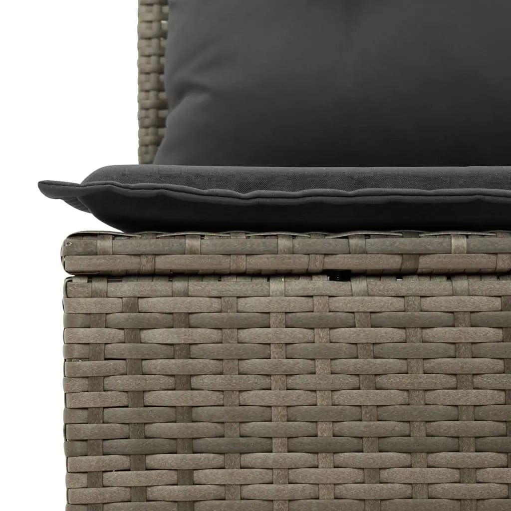 Garden Sofa Set 6 Piece Outdoor Furniture Grey Poly Rattan Modular Patio Seating