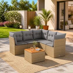 6-Piece Beige Outdoor Sofa Set – Comfort Meets Value