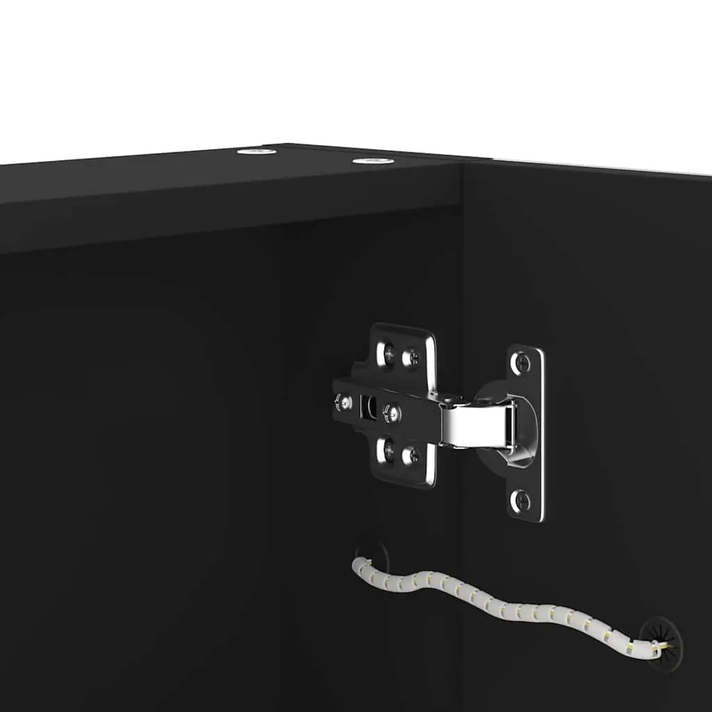 Bathroom Cabinet LED Mirror Storage Unit Anthracite 62x14x60cm