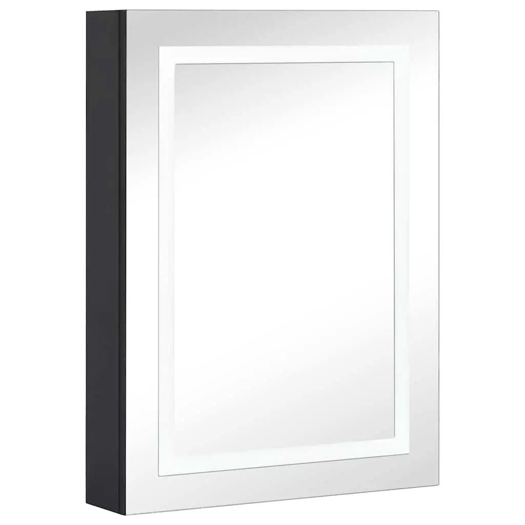 Bathroom Vanity Mirror Cabinet LED Light Storage 50x13x70cm Anthracite