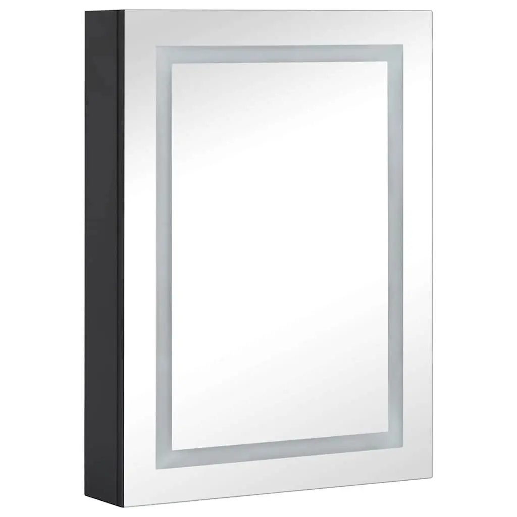 Bathroom Vanity Mirror Cabinet LED Light Storage 50x13x70cm Anthracite