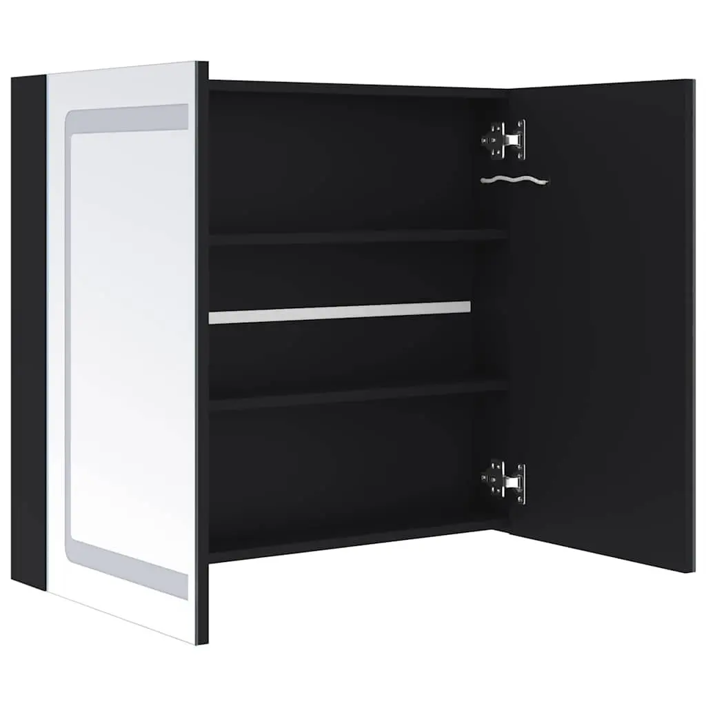 LED Bathroom Mirror Cabinet Anthracite Storage Unit 80x12.2x68cm