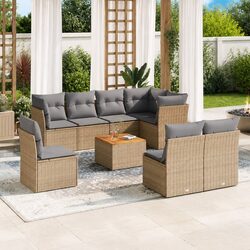 Warm and Inviting 9 Piece Outdoor Sofa Set
