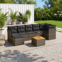 Reassuringly Durable 8-Piece Outdoor Furniture Set in Grey