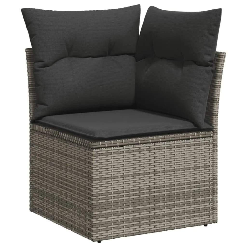 Garden Sofa Set 8 Piece Outdoor Furniture Grey Poly Rattan Modular Patio Lounge
