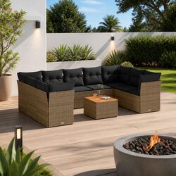 Comfort Meets Quality: 10-Piece Grey Garden Sofa Set
