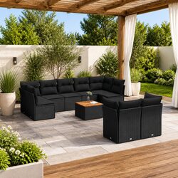 Comfortable 10 Piece Garden Sofa Set with Storage