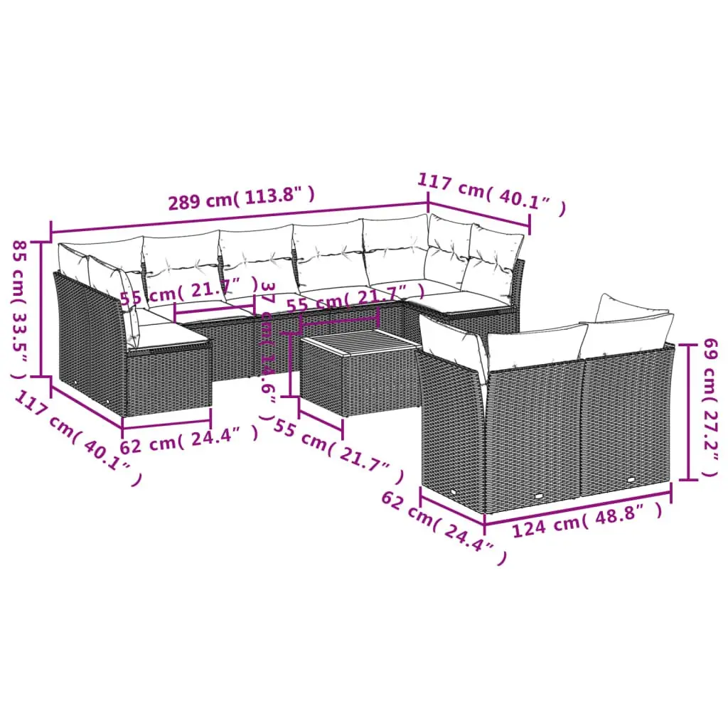 10-Piece Outdoor Sofa Set