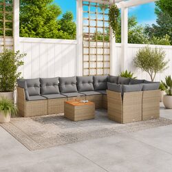 Comfortable 10 Piece Garden Sofa Set with Storage