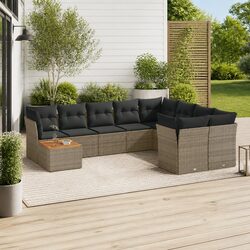 Value-Driven 10 Piece Outdoor Garden Sofa Set in Grey
