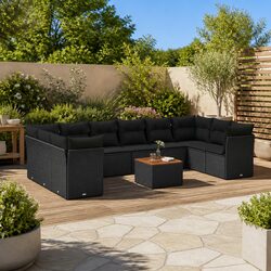 Comfortable 11-Piece Garden Sofa Set with Practical Storage