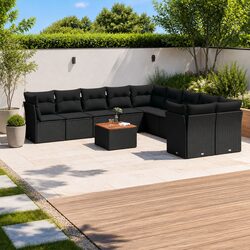 Comfortable 11-Piece Garden Sofa Set with Cushions