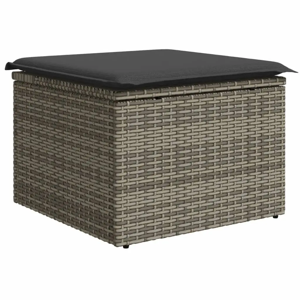 Garden Sofa Set 11 Piece Outdoor Furniture Patio Lounge Grey Poly Rattan