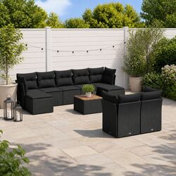 Comfortable 10-Piece Garden Sofa Set with Storage