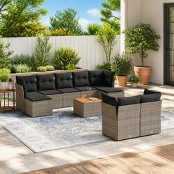 Warm and Inviting 10-Piece Grey Garden Sofa Set
