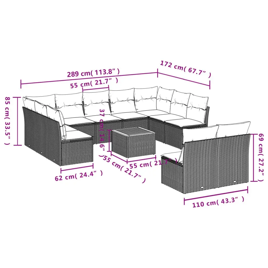 12-Piece Garden Sofa Set