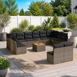 Cozy and Practical 13 Piece Garden Sofa Set in Grey