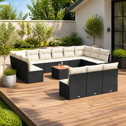 Comfort and Value: 14 Piece Black Outdoor Sofa Set