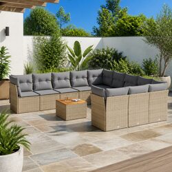 Value-Focused 12 Piece Garden Sofa Set in Beige