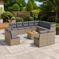 Value-Driven 13-Piece Garden Sofa Set in Beige