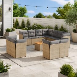 Versatile 12-Piece Garden Sofa Set with Storage and Cushions
