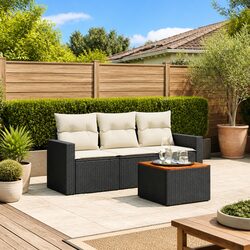 Practical 4 Piece Garden Sofa Set with Cushions for You