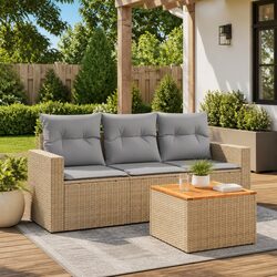 Comfortable 4 Piece Garden Sofa Set with Practical Features