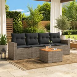 Comfort and Value in a 5-Piece Grey Garden Sofa Set