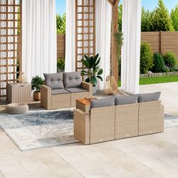Comfortable 6-Piece Garden Sofa Set in Beige - Value and Quality