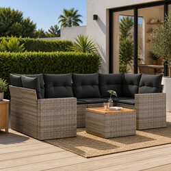 Comfort and Value: 7 Piece Grey Outdoor Sofa Set