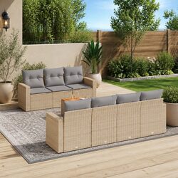 Quality Outdoor Seating: 8-Piece Garden Sofa Set in Beige