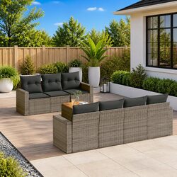 Durable and Stylish: 8-Piece Garden Sofa Set in Grey