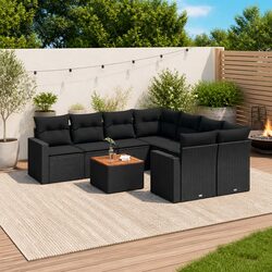 Comfortable 9 Piece Outdoor Sofa Set with Storage