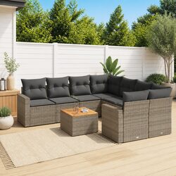 Comfortable and Value-Focused 9 Piece Sofa Set in Grey