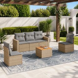 Comfortable 6-Piece Garden Sofa Set with Storage