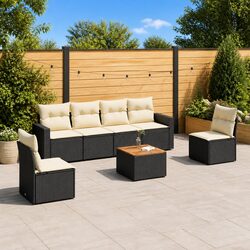 Warm and Welcoming Black Poly Rattan Garden Sofa Set