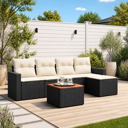Warm and Inviting 6-Piece Garden Sofa Set in Black