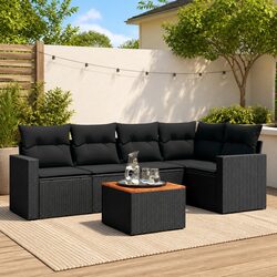 Warm and Inviting 6-Piece Rattan Sofa Set for Outdoors