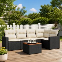 Comfortable 6 Piece Garden Sofa Set with Storage