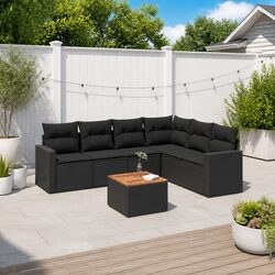 Comfortable 7 Piece Garden Sofa Set with Storage
