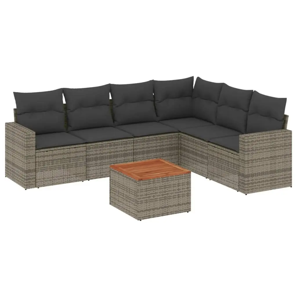 7 Piece Grey Garden Sofa Set
