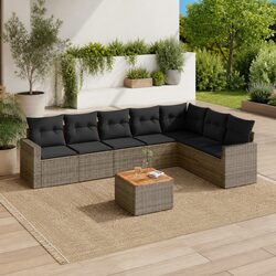 Reliable and Practical 8-Piece Grey Outdoor Sofa Set